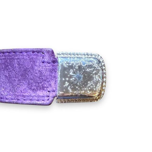 Vintage Ginnie Johansen Belt Womens 80s Suede Western Cowgirl Blue Purple Size L